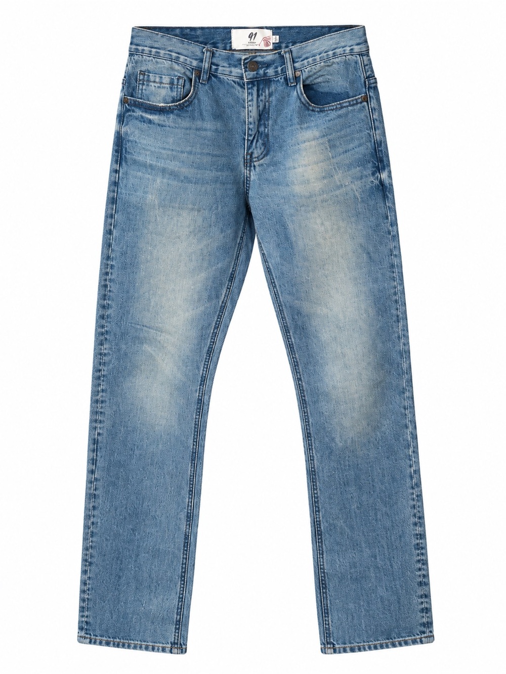 Cotton On Men's Straight Jeans in Light Blue Wash
